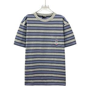 Christian Dior Striped Puppy Embroidered Cotton Short-Sleeve T-Shirt Size L Made